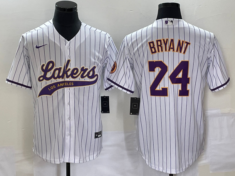 Nike 2023 Men Los Angeles Lakers #24 Bryant white NBA Jersey style 3